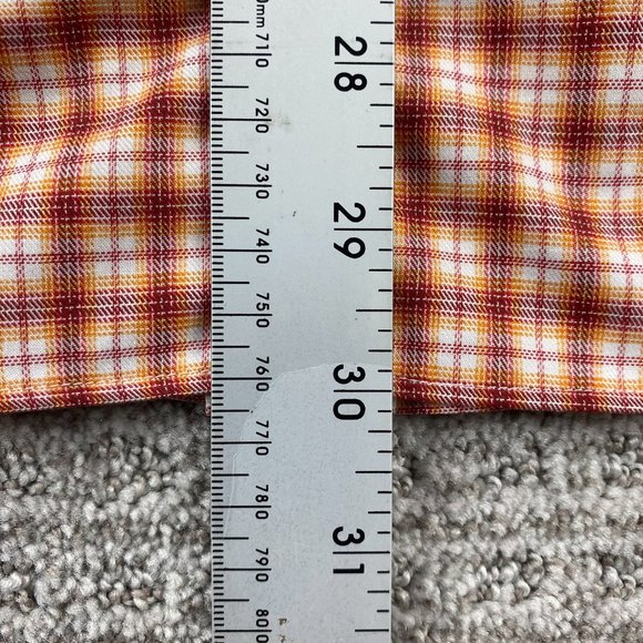Banana Republic Shirt Men Medium Orange Checkered Button Up Non-Iron Classic Fit - Picture 7 of 7